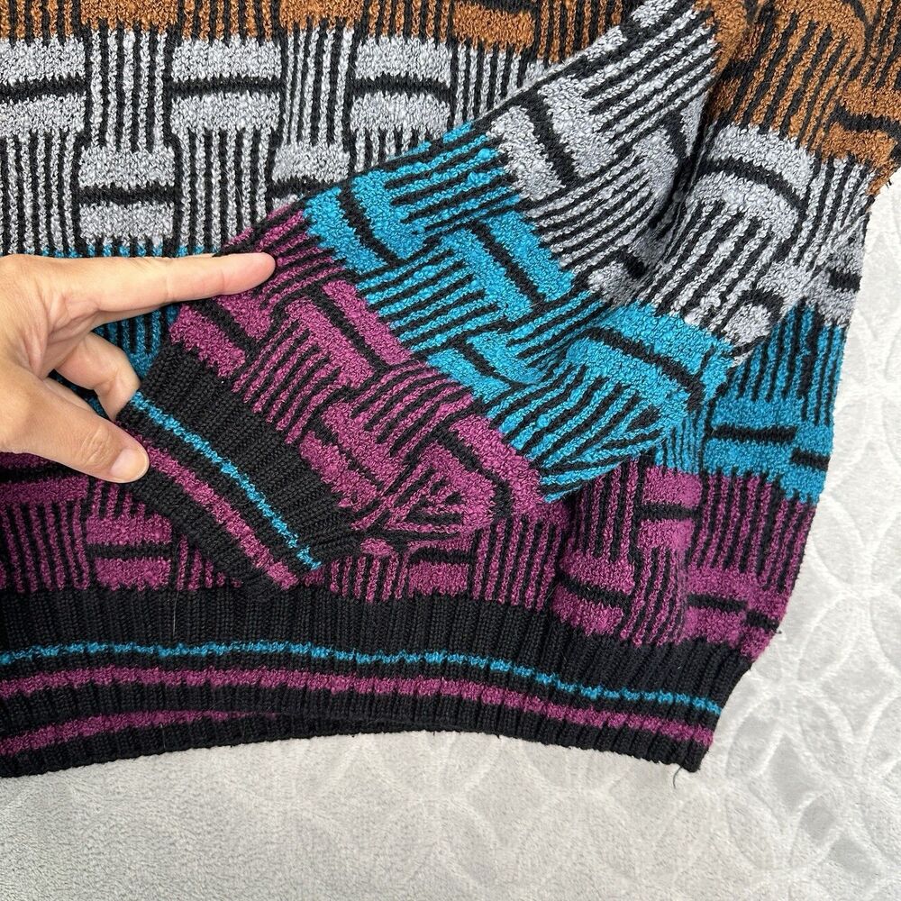 Colorful Geometric Pattern Men's Sweater - Picture 3 of 8
